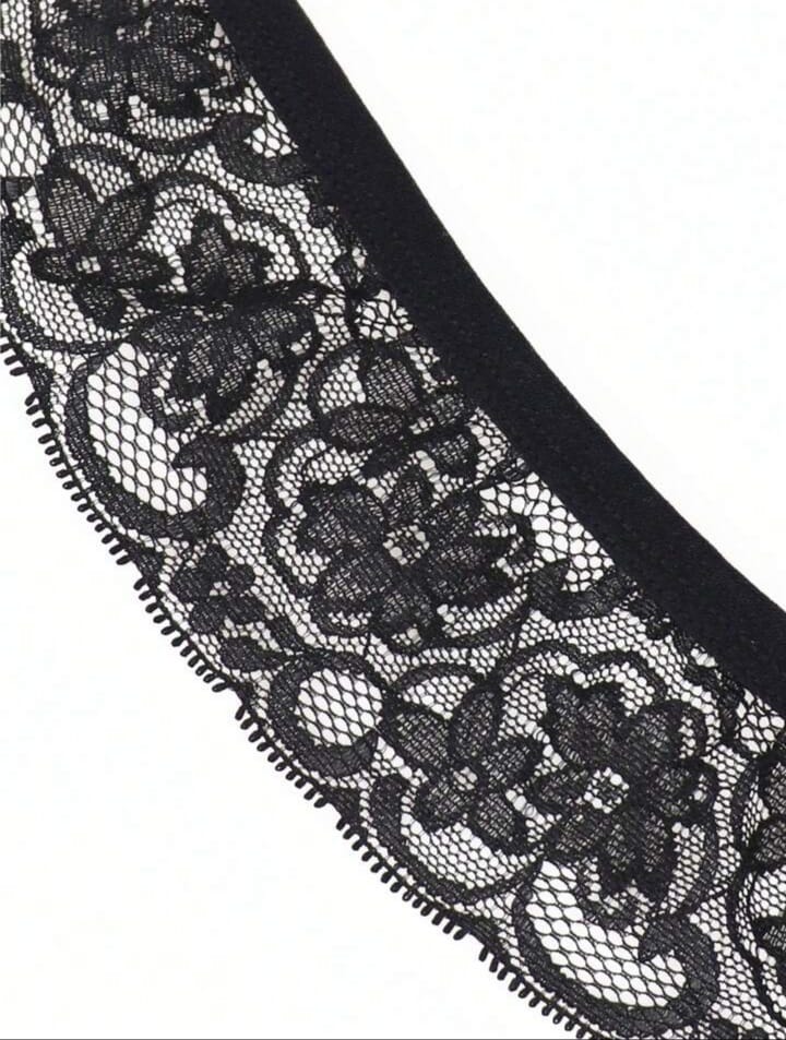 Men's Sexy Lingerie, Black Lace Trim Vivid Rose Red Waist Brifs